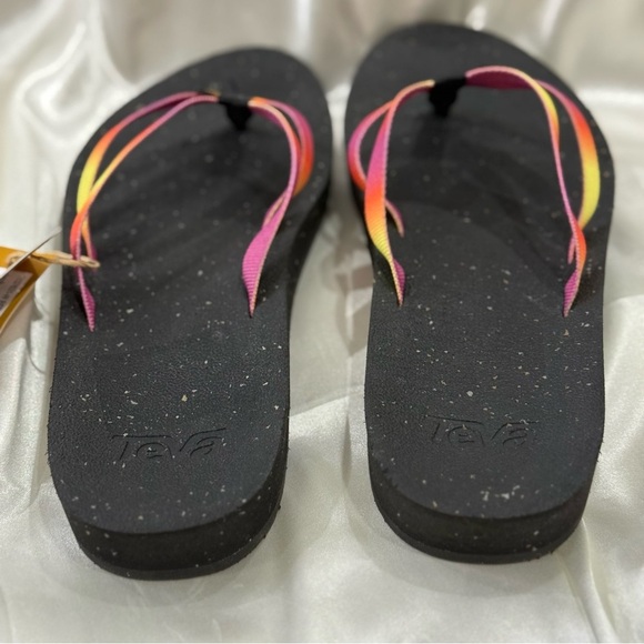 Teva Reflip Strappy Gradiate Sandal Thong Rainbow Flip Flop Black Size 7 New - Picture 8 of 14